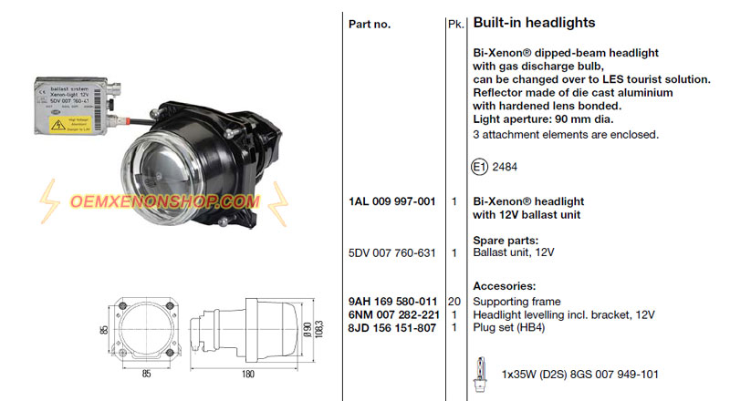 Bi-Xenon dipped-beam headlight