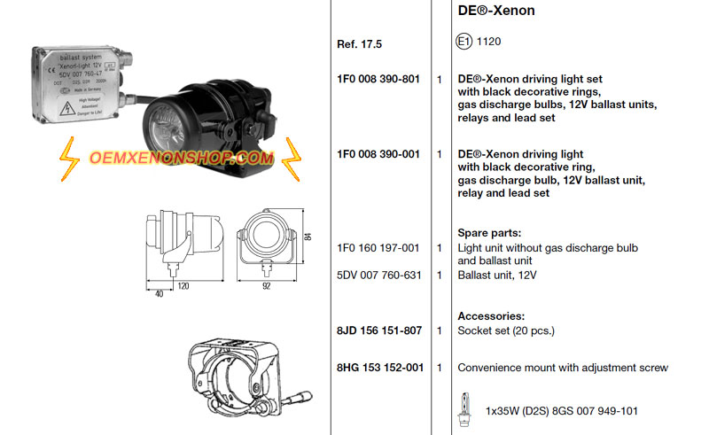 Hella DE-Xenon Driving Ligh Xenon Ballast and Bulb