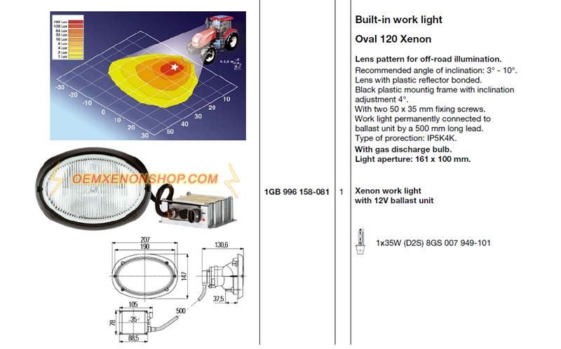 Oval 120 Xenon Ballast Bulb