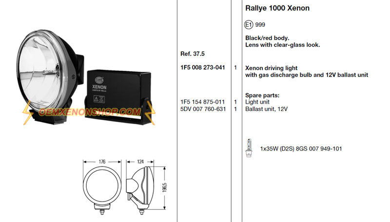 Hella Rallye 1000 Xenon Driving light Ballast Bulb