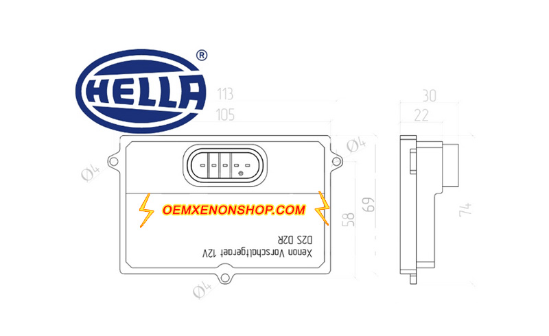 Hella 5DV 008 855-007 5DV008765-00 24V Ballast Xenon HID Lamp Control Unit Module Box