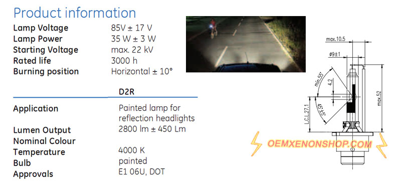 GE D2R 35W HID Bulbs