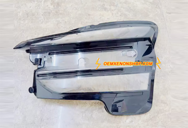 2025-2028 Tesla Model Y Refresh Matrix Projector Headlight Lens Cover Foggy Yellow Plastic Lenses Glasses Replacement 