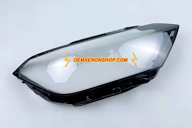 2019-2023 Volkswagen Jetta Vento Mk7 Facelift Headlight Lens Cover Foggy Yellow Plastic Lenses Glasses Replacement 17A941059 , 17A941060 
