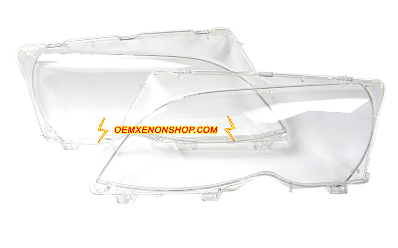 BMW 3Series E46 Headlight Lens Cover Foggy Yellow Plastic Lenses Glasses Replacement