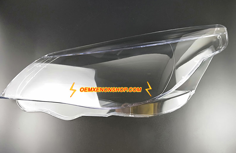 BMW 5Series E60 E61 Headlight Lens Cover Cracked Foggy Yellow Plastic Lenses Glasses Replacement