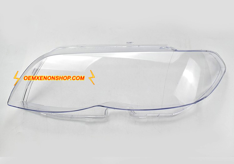 BMW X5 E53 Headlight Lens Cover Cracked Foggy Yellow Plastic Lenses Glasses Replacement