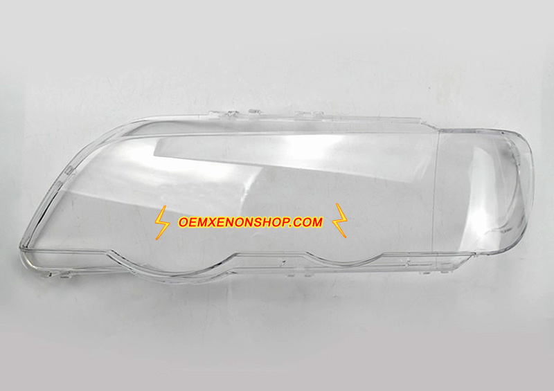 BMW X5 E53 Headlight Lens Cover Cracked Foggy Yellow Plastic Lenses Glasses Replacement